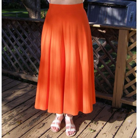NEW Orange A-Line Maxi Skirt M/L by Liz Claiborne - Picture 3 of 8